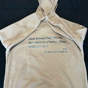 Beige Hoodie with Inspirational Text